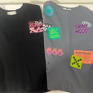 Zara Kids Boys Size 6 Bundle EUC (2) Shirts Black Panther, Graphics Gray